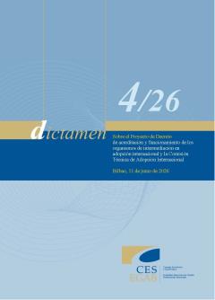 Dictamen 4/26 de 11 de junio, sobre el Proyecto de Decreto de acreditación y funcionamiento de los organismos de intermediación en adopción internacional y la Comisión Técnica de Adopción Internacion